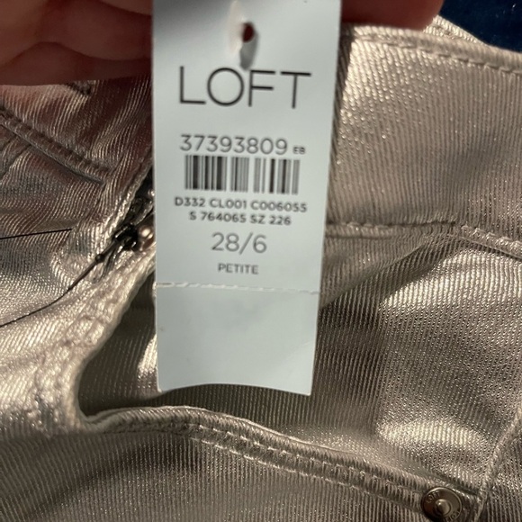 LOFT Shimmering Silver Pants NWT - Picture 6 of 6